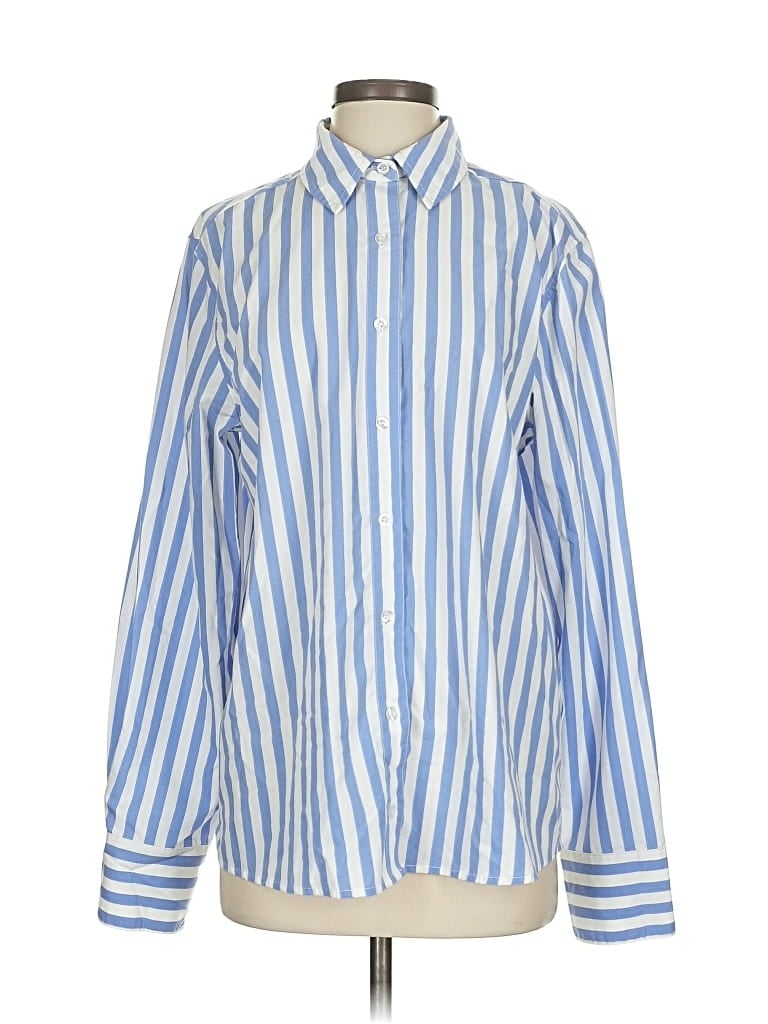 Pre-owned Weworewhat Long Sleeve Blouse In Blue