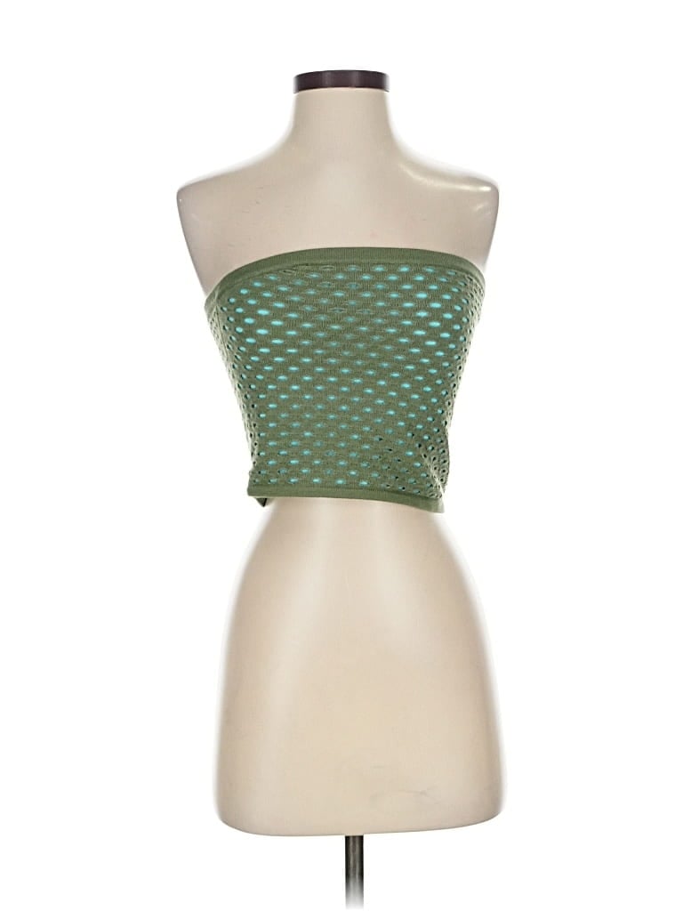 Pre-owned Aerie Tube Top Green Strapless Neckline Tops