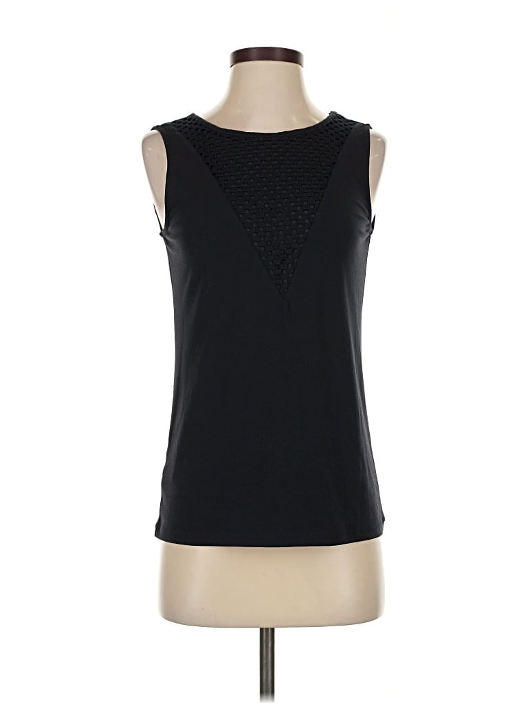 Pre-owned Ann Taylor Sleeveless Top Black Keyhole Neckline Tops