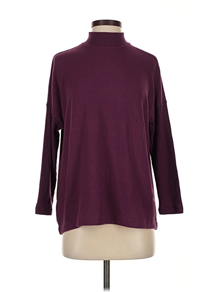 Pre-owned Ann Taylor Loft Turtleneck Sweater In Burgundy