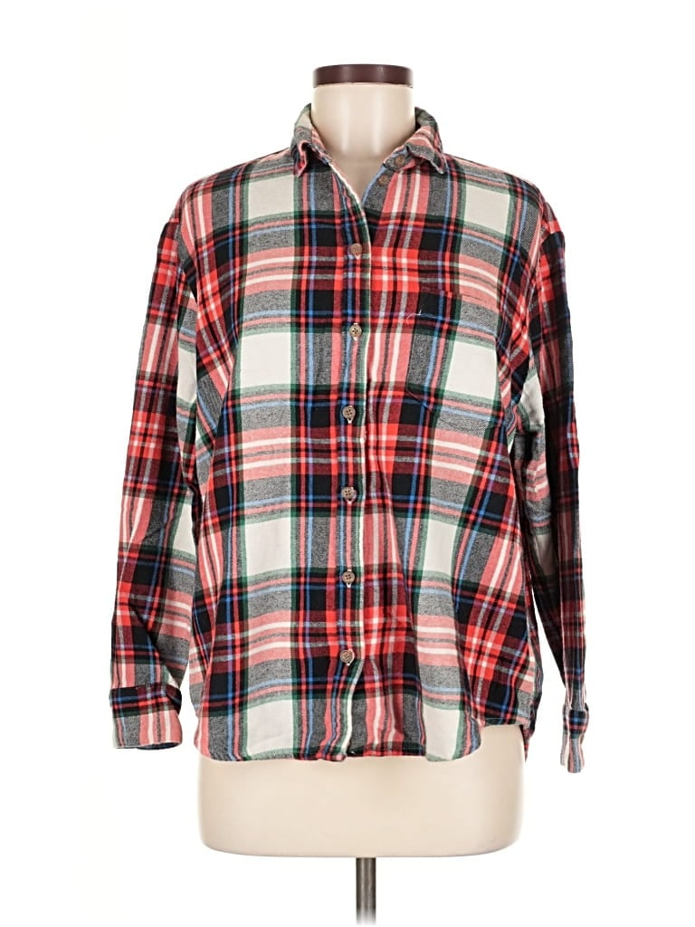 Pre-owned Old Navy Long Sleeve Button Down Shirt In Red