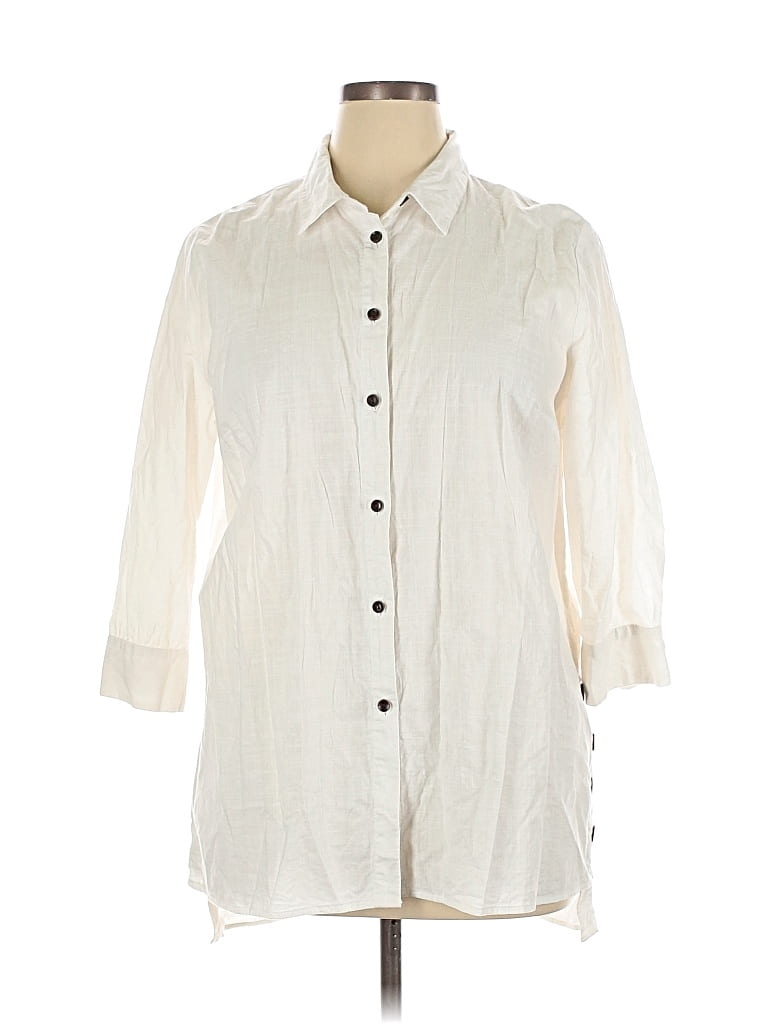 Pre-owned East5th 3/4 Sleeve Button Down Shirt In White