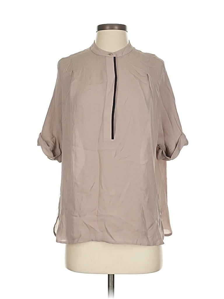Pre-owned Vince Short Sleeve Blouse In Brown