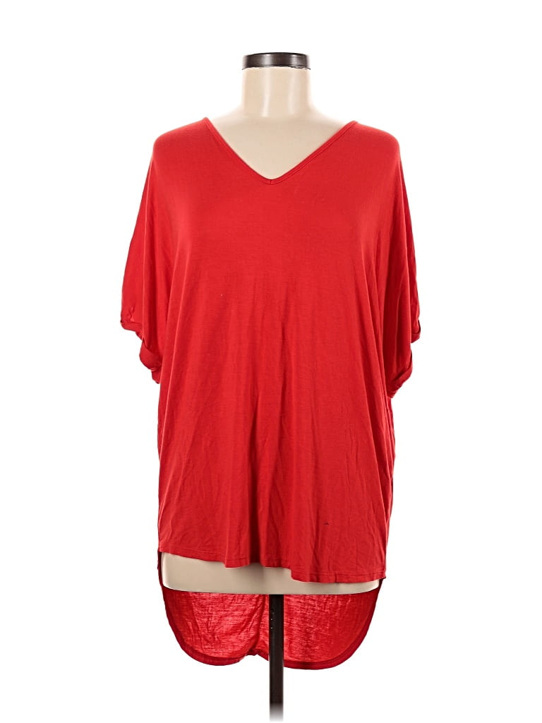 Pre-owned Miami Short Sleeve Top Red V Neck Tops
