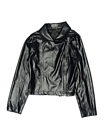 THREE PINK HEARTS Faux Leather Jacket (view 1)