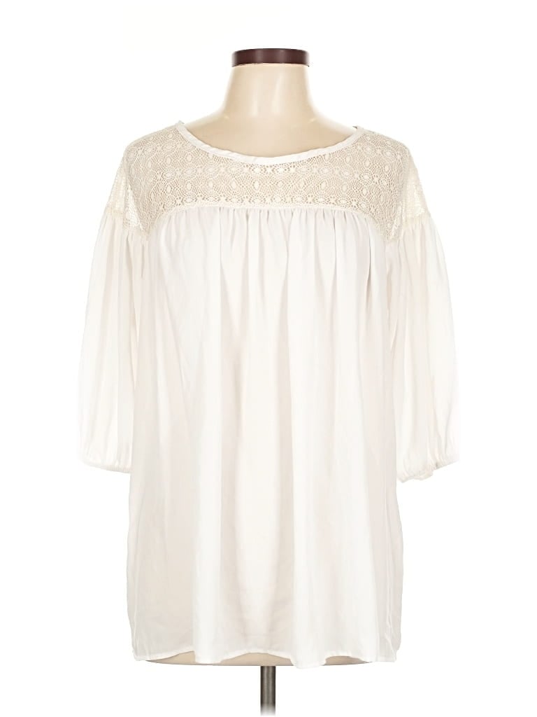 Pre-owned Assorted Brands 3/4 Sleeve Blouse In White