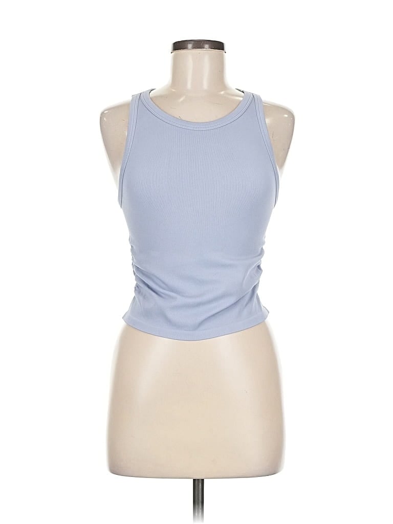 Pre-owned Oqq Tank Top Blue Halter Neckline Tops