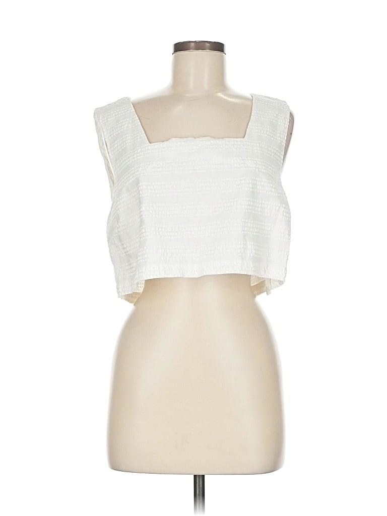 Pre-owned Free People Sleeveless Blouse In White