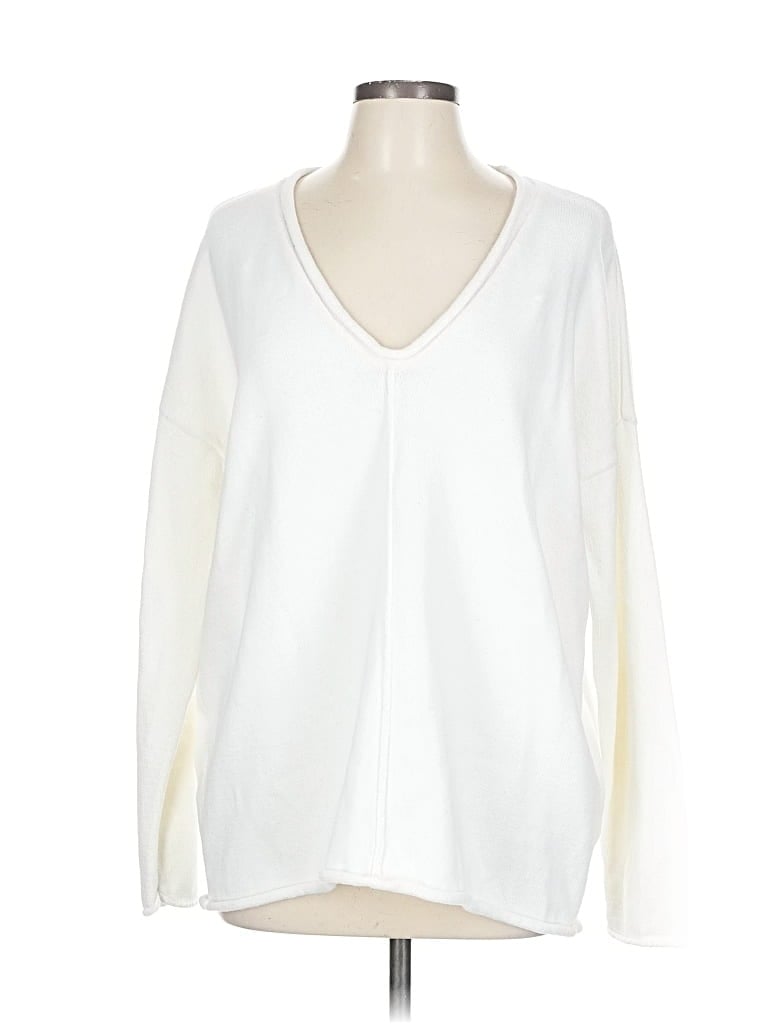 Pre-owned Bcbgmaxazria Pullover Sweater In White