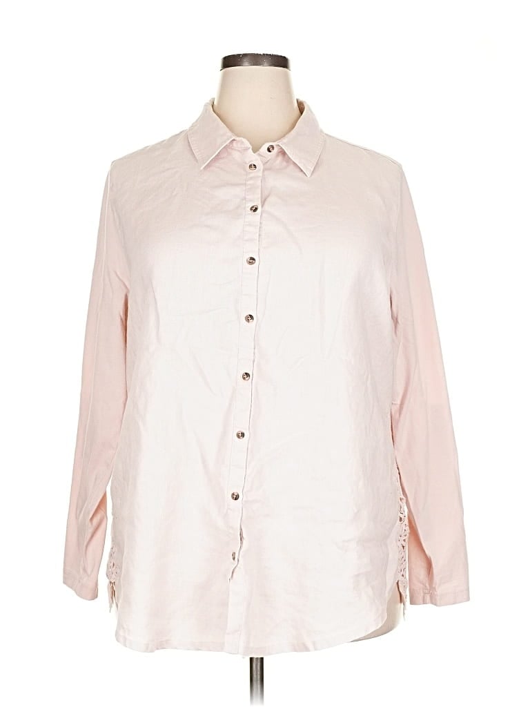 Pre-owned Soft Surroundings Long Sleeve Button Down Shirt In White