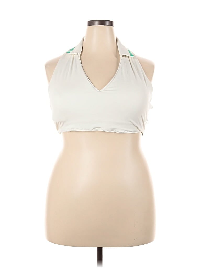 Pre-owned Crane Tank Top Ivory Halter Neckline Tops In White