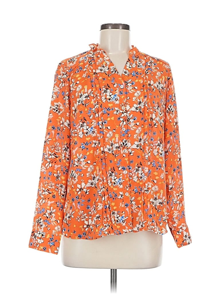 Pre-owned Nanette Lepore Long Sleeve Blouse In Orange
