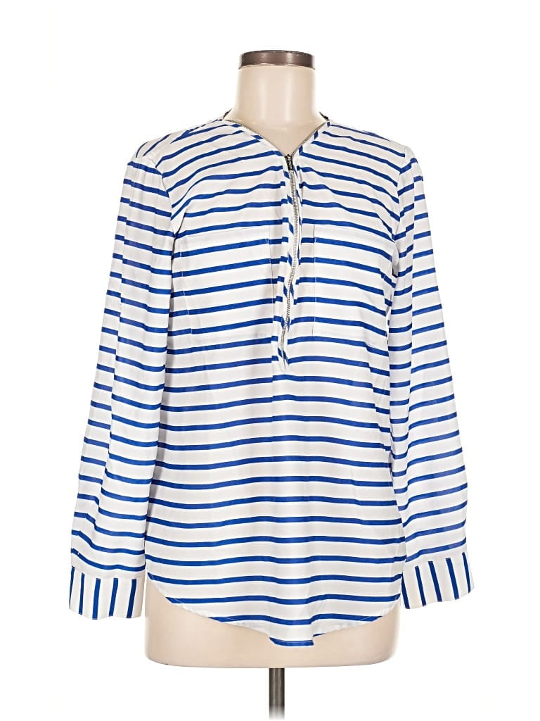 Pre-owned Calvin Klein Long Sleeve Blouse In Blue