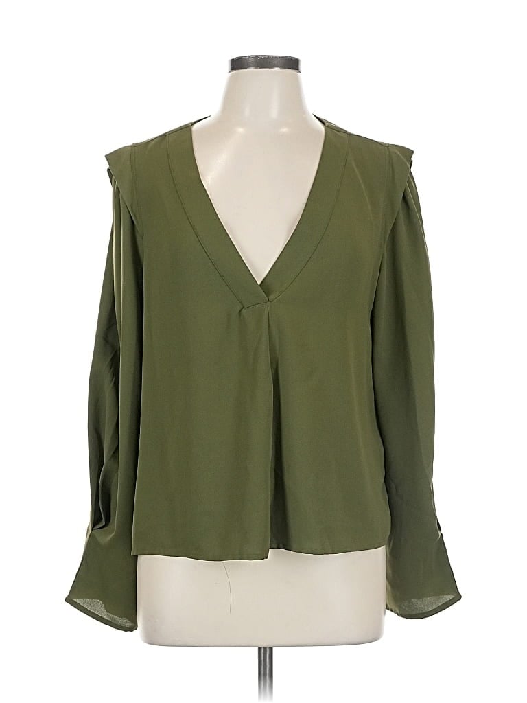 Pre-owned Dkny Long Sleeve Blouse In Green