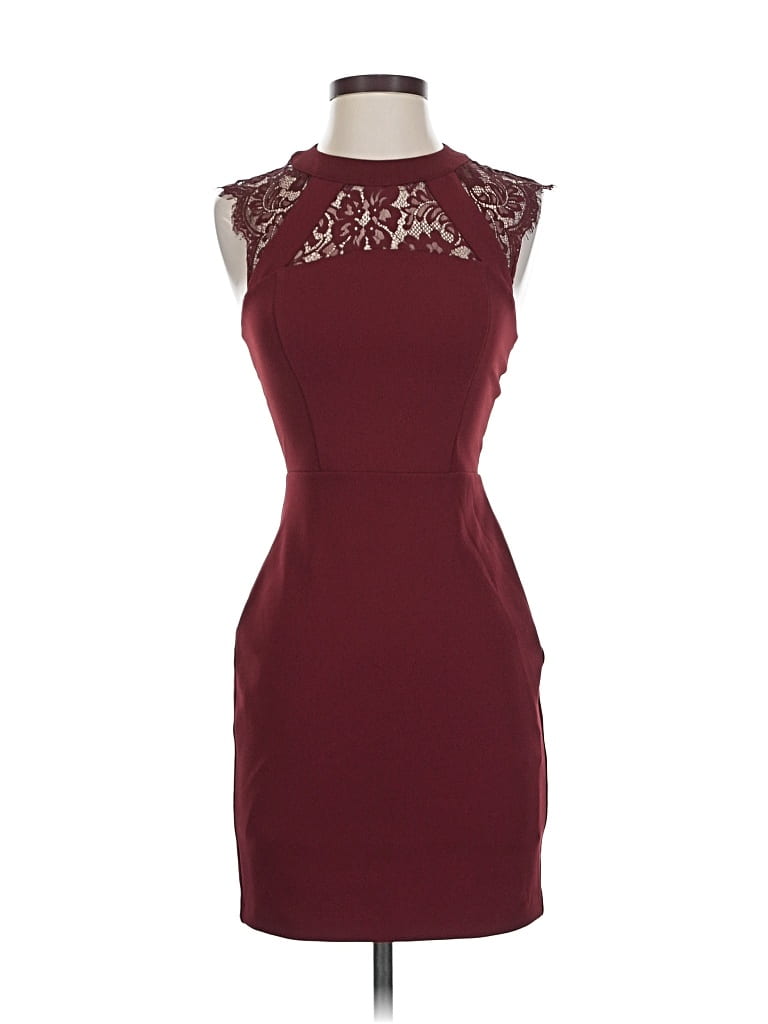 Pre-owned Express Cocktail Dress In Burgundy