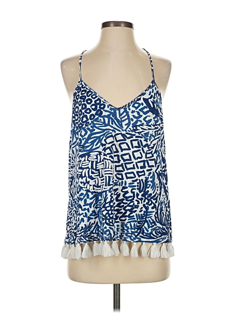 Pre-owned Lilly Pulitzer Tank Top Blue Halter Neckline Tops