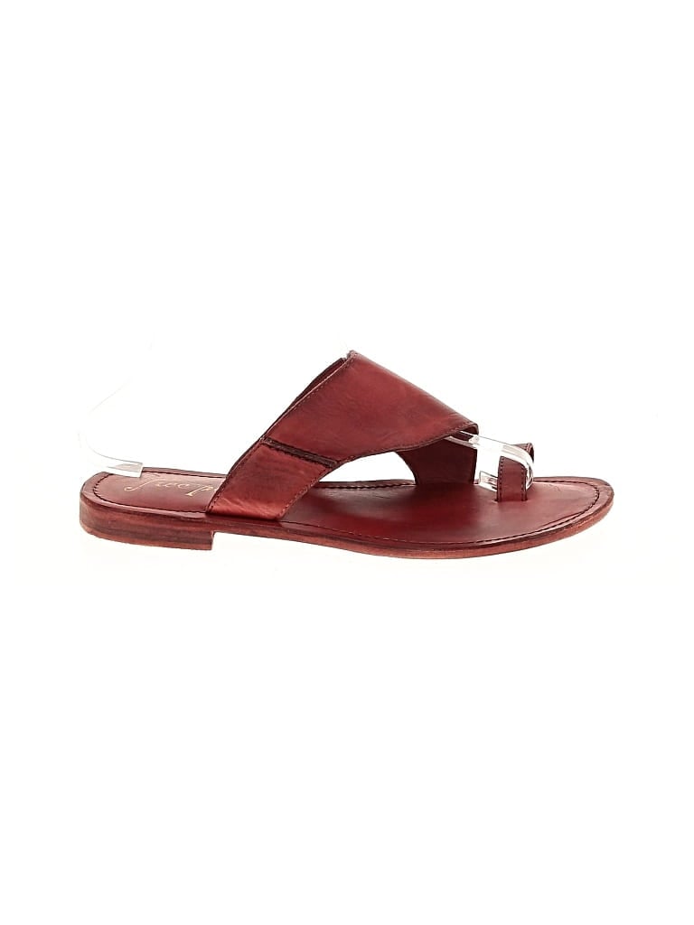 Pre-owned Free People Sandals In Burgundy