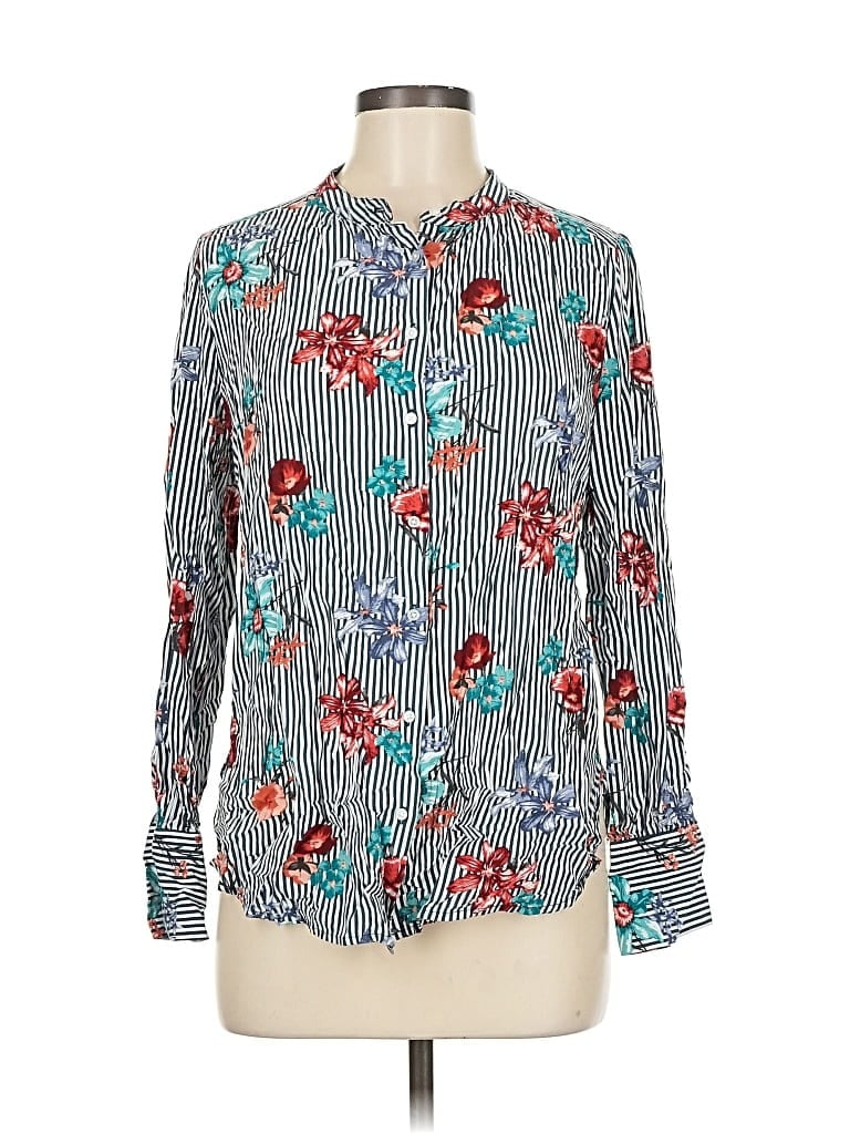 Pre-owned Ann Taylor Loft Outlet Long Sleeve Blouse In White