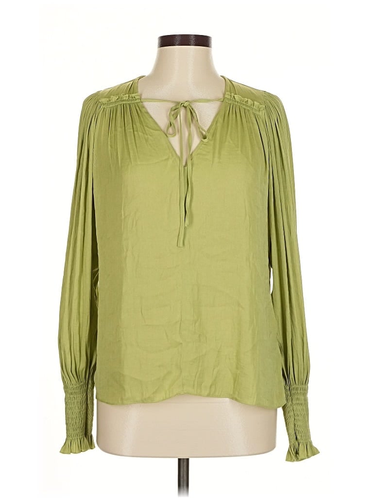 Pre-owned Rebecca Taylor Long Sleeve Blouse In Green