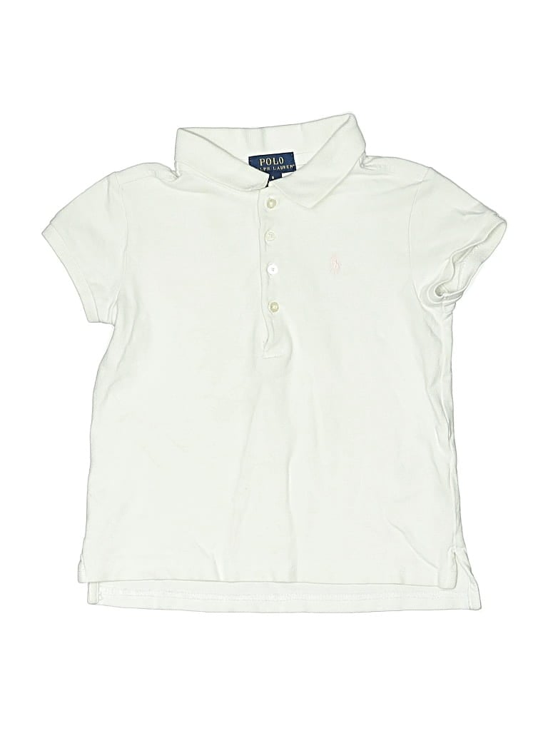 Pre-owned Polo By Ralph Lauren Kids' Short Sleeve Polo In White