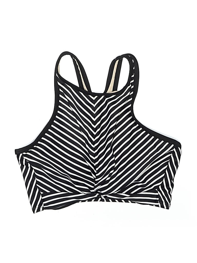 Pre-owned Kona Sol Swimsuit Top Black Chevron/herringbone Pattern Swimwear