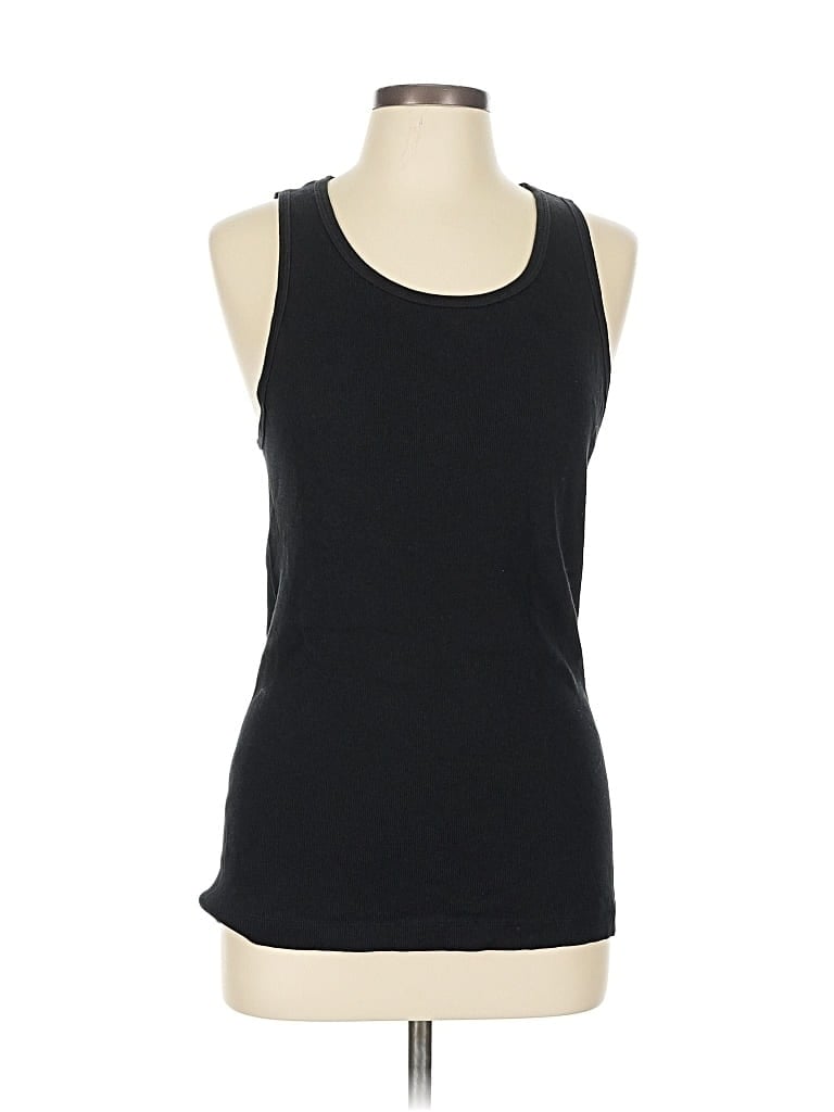 Pre-owned Calvin Klein Tank Top Black Halter Neckline Tops