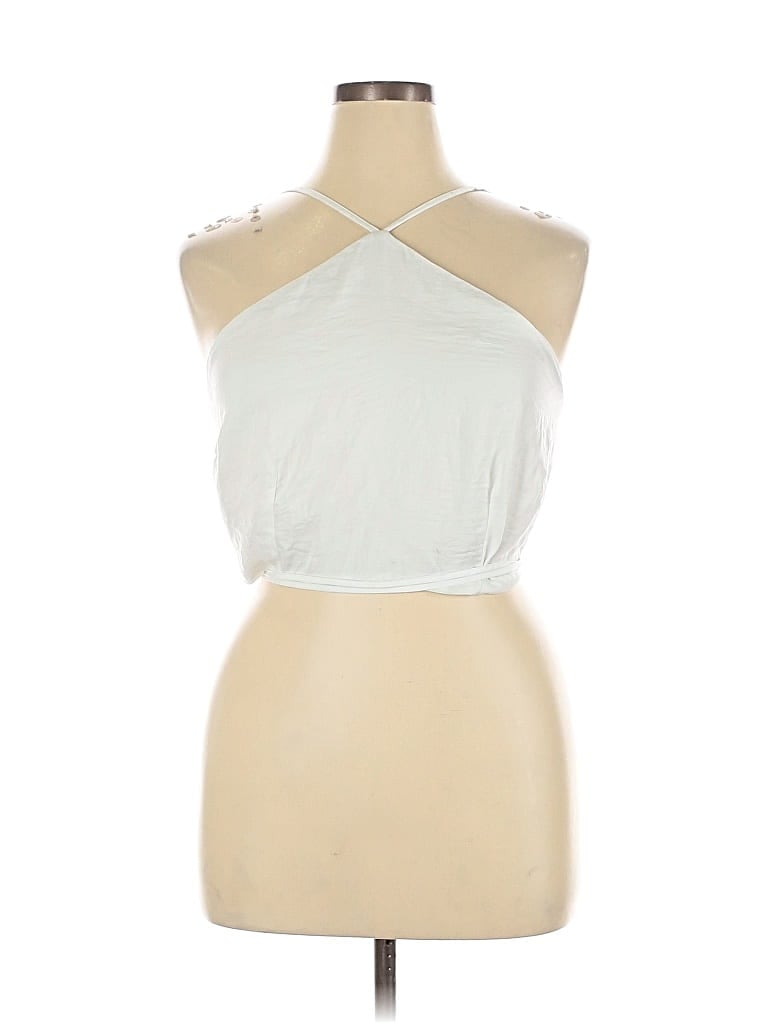 Pre-owned Eloquii Sleeveless Blouse In White