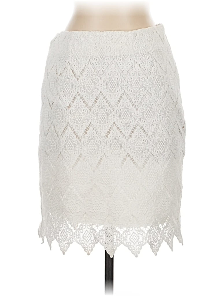 Pre-owned Karen Kane Formal Skirt In White