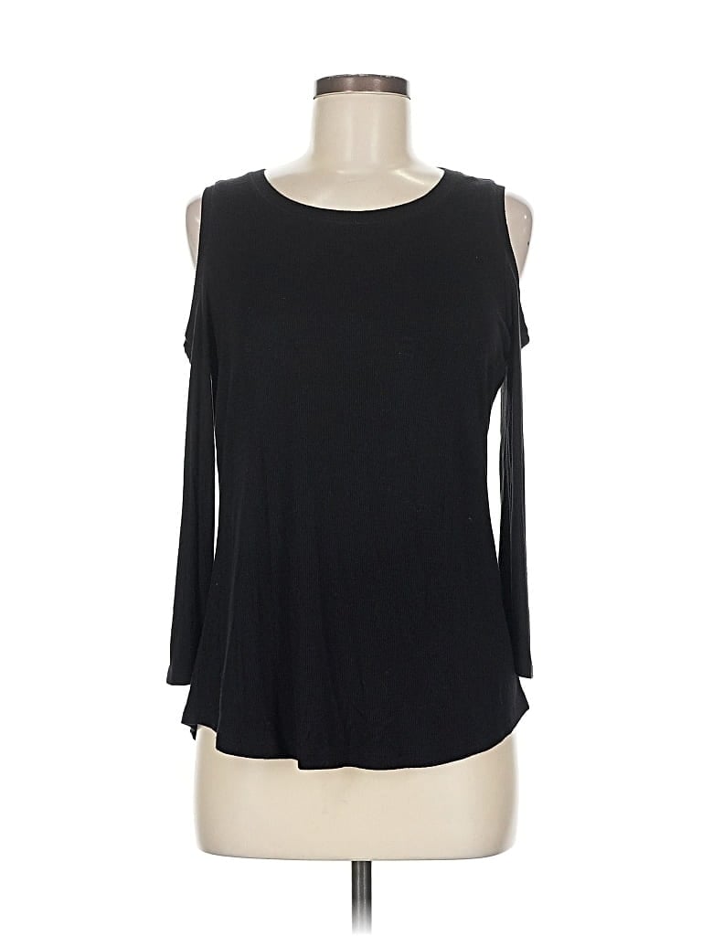 Pre-owned Inc International Concepts 3/4 Sleeve T-shirt In Black