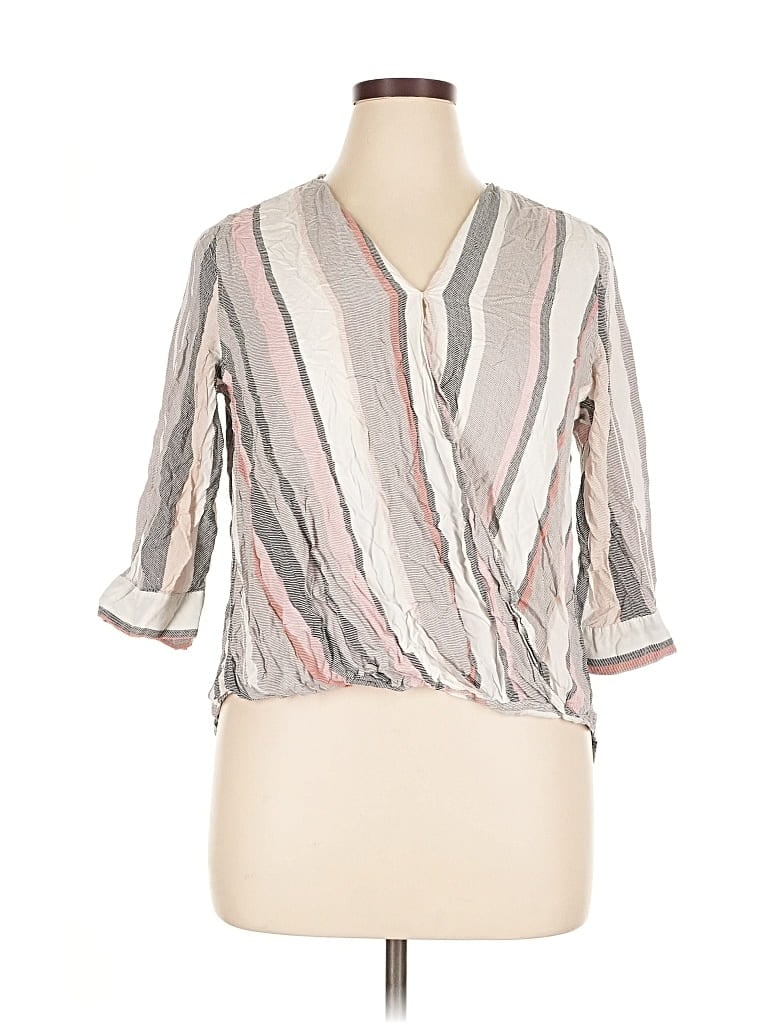 Pre-owned Cynthia Rowley Tjx 3/4 Sleeve Blouse In Gray