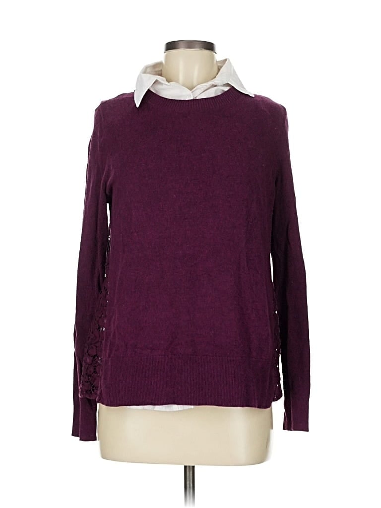 Pre-owned Simply Vera Vera Wang Long Sleeve Top Burgundy Cowl Neck Tops