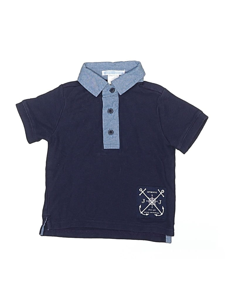 Pre-owned Janie And Jack Babies' Short Sleeve Button Down Shirt In Blue