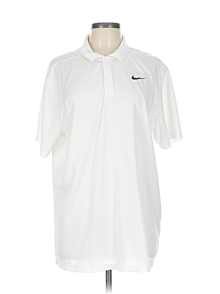 Pre-owned Nike Short Sleeve Polo Shirt In White