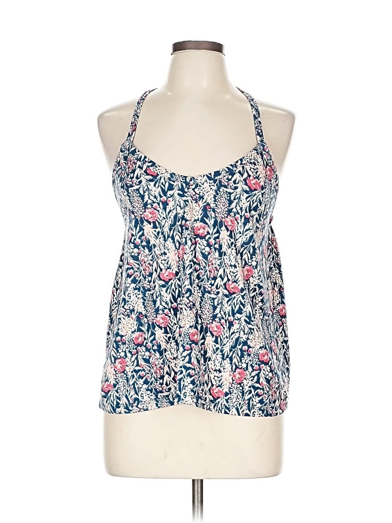 Pre-owned Lucky Brand Tank Top Blue Halter Neckline Tops
