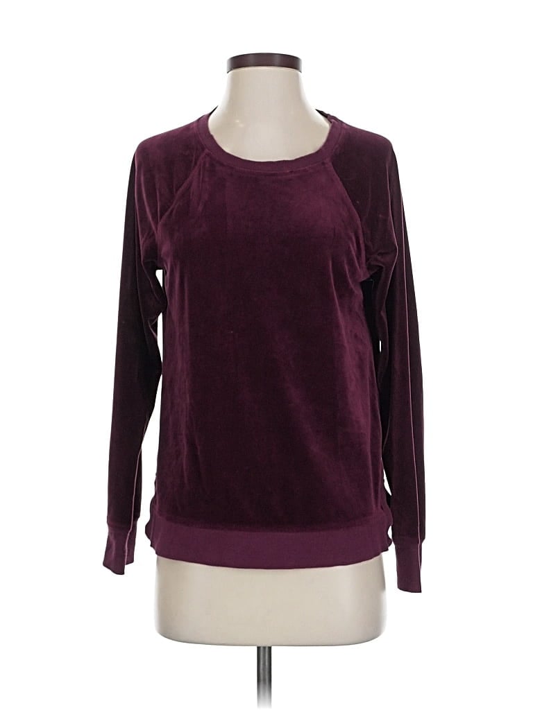 Pre-owned Cable & Gauge Pullover Sweater In Burgundy