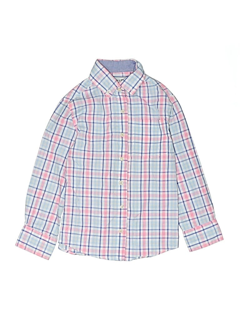 Pre-owned Crown & Ivy Kids' Long Sleeve Button Down Shirt In Blue