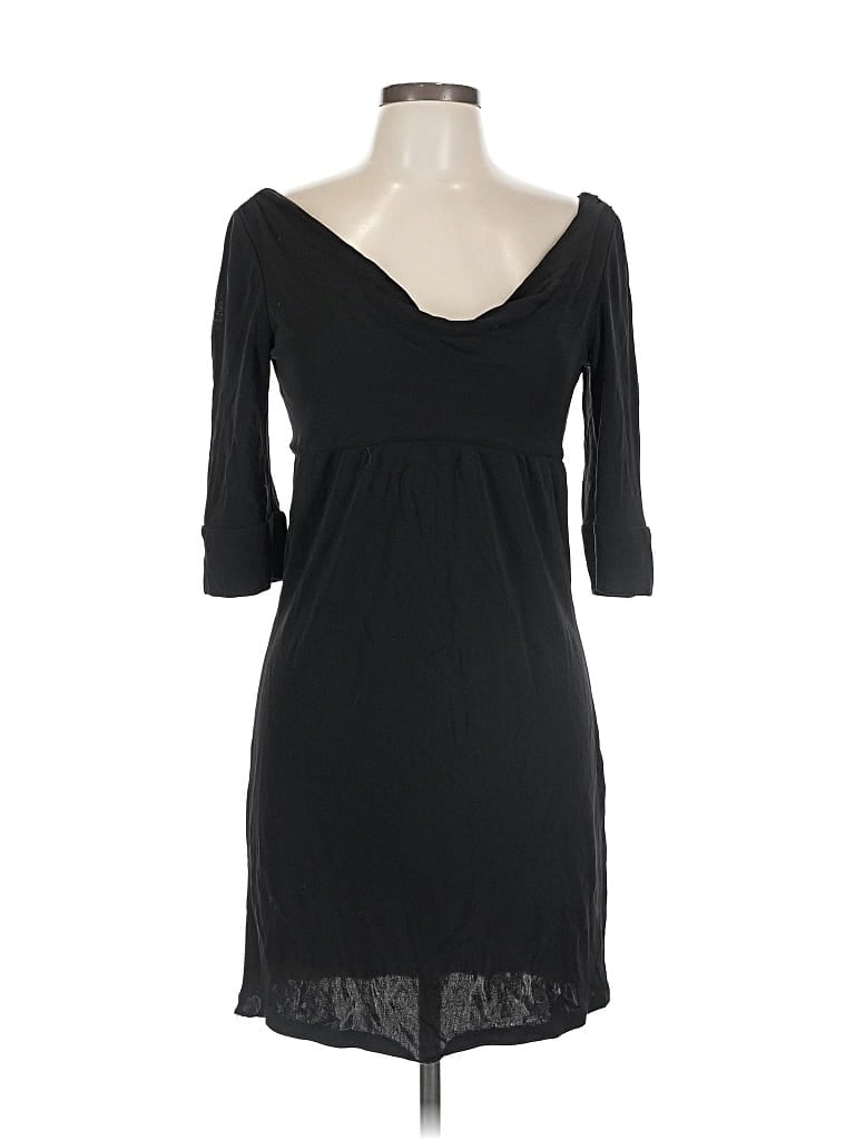 Pre-owned Diane Von Furstenberg 3/4 Sleeve Top Black Sweetheart Neckline Tops