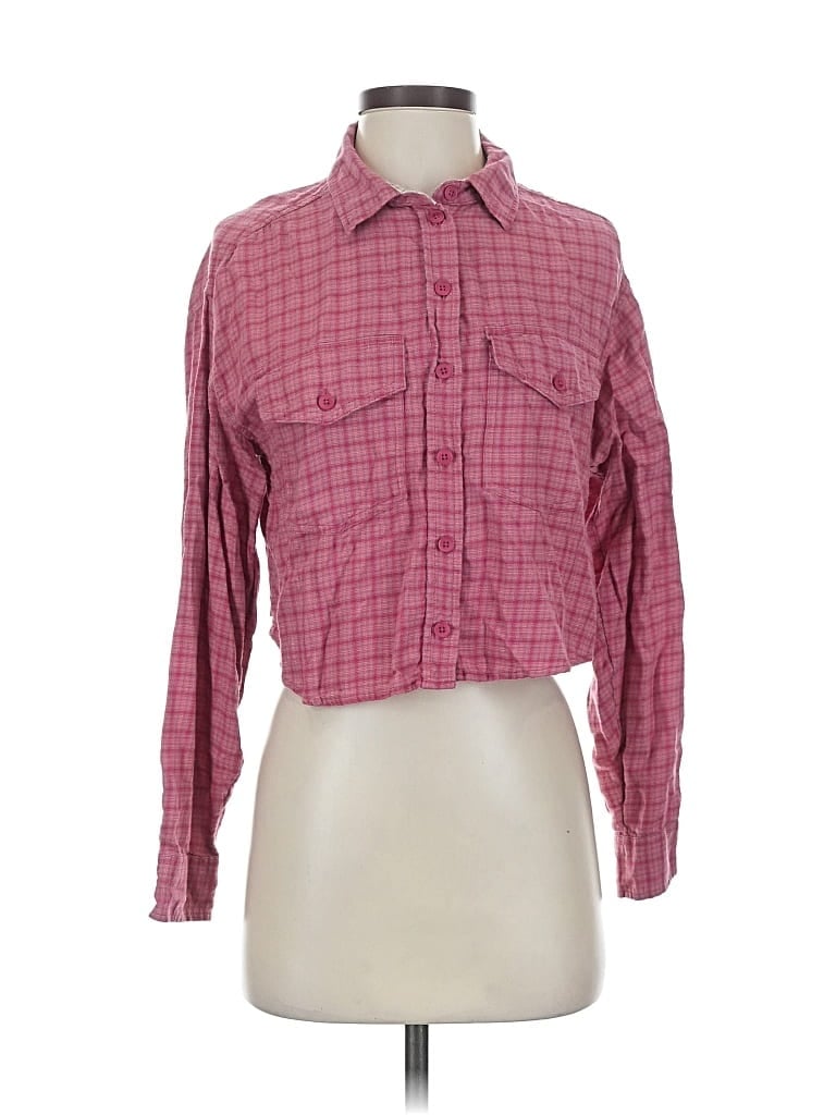 Pre-owned American Eagle Outfitters Long Sleeve Button Down Shirt In Pink