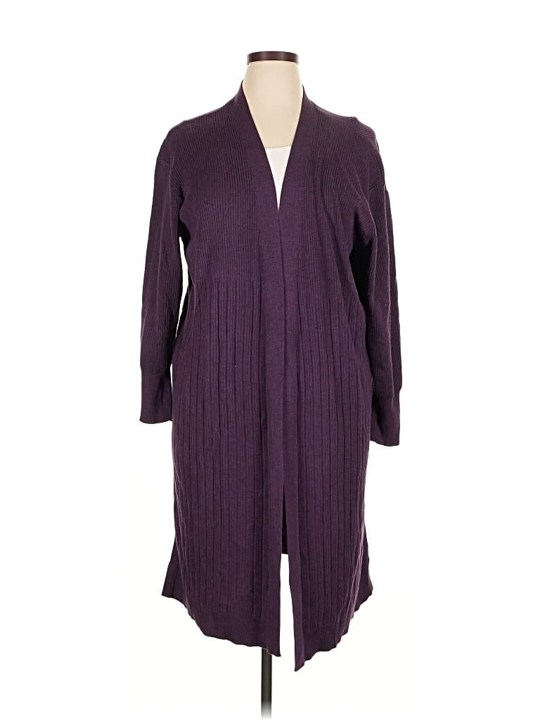 Pre-owned Terra & Sky Cardigan Sweater In Purple