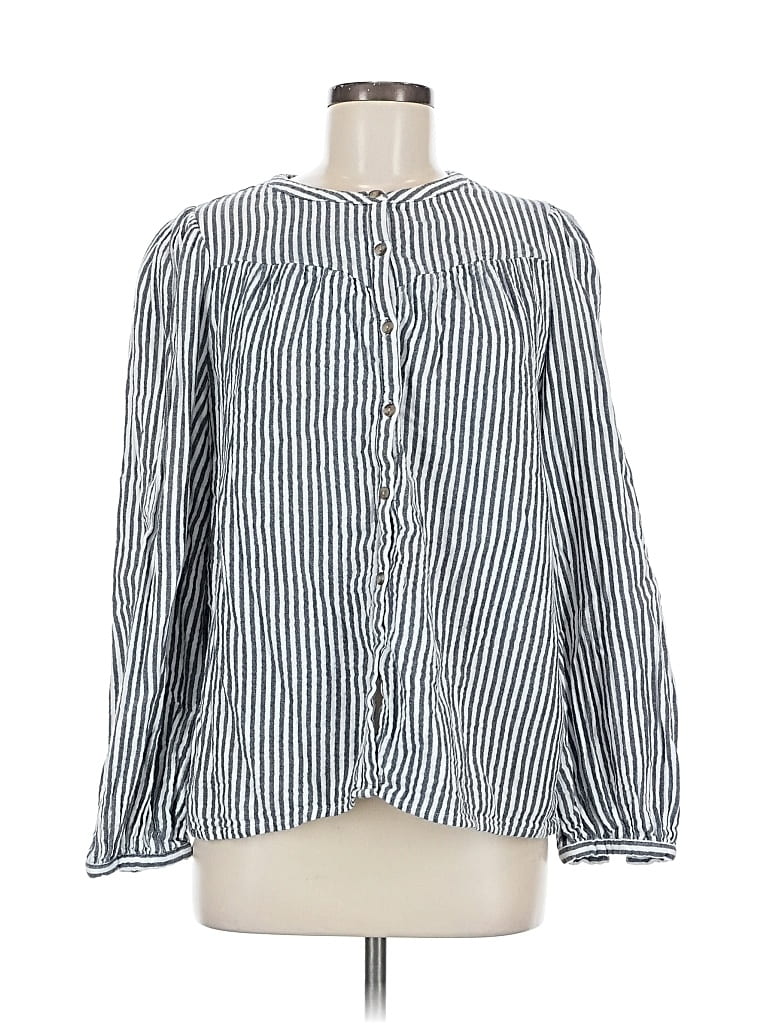 Pre-owned Universal Thread Long Sleeve Blouse In Silver