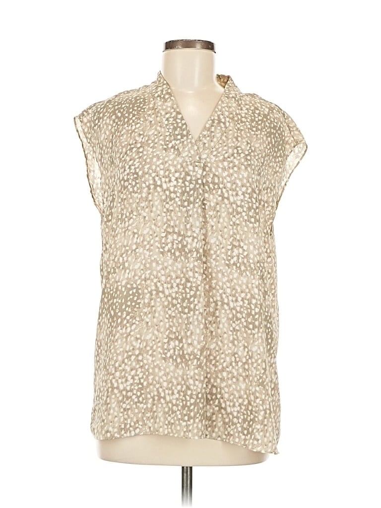 Pre-owned H By Halston Sleeveless Button Down Shirt In White