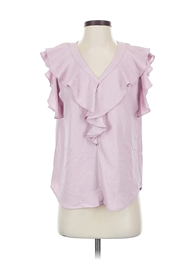 Pre-owned Ann Taylor Short Sleeve Blouse In Pink