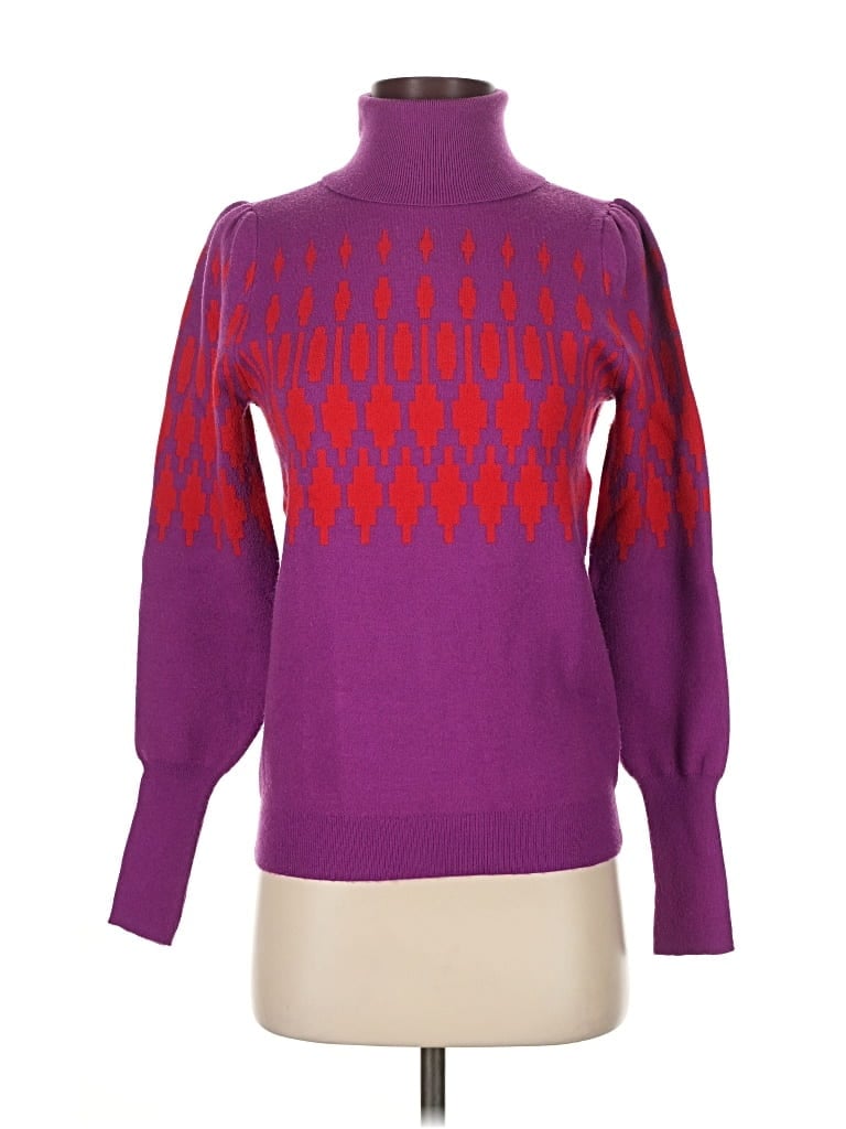 Pre-owned Ann Taylor Turtleneck Sweater In Purple