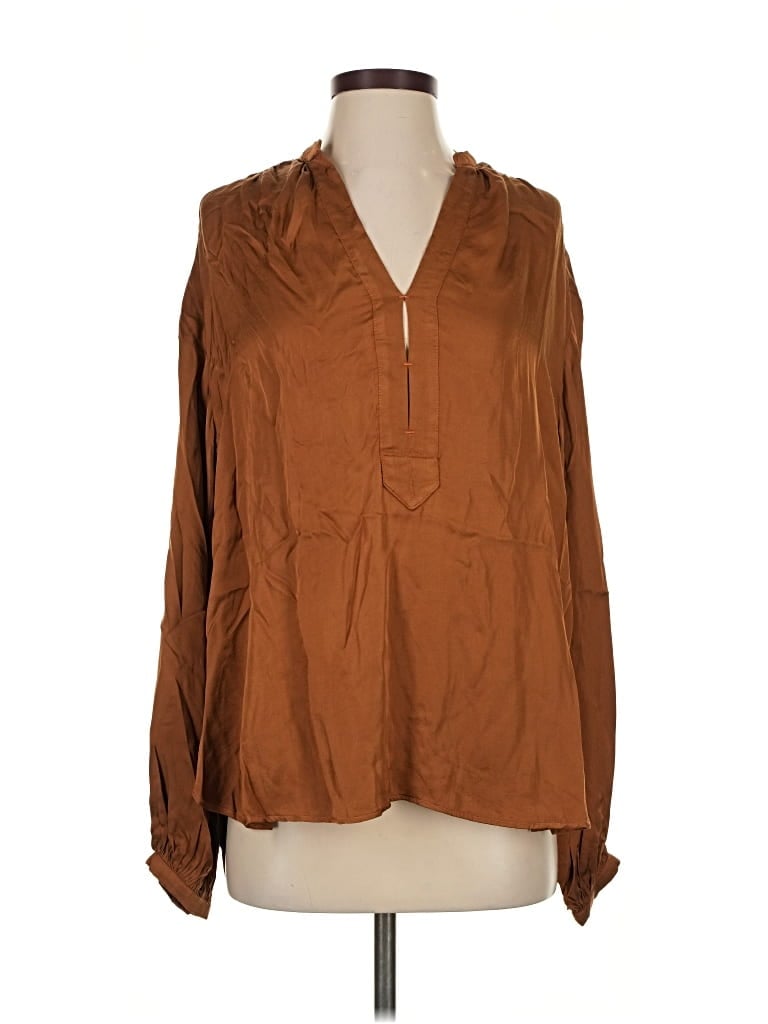 Pre-owned Diega Long Sleeve Blouse In Brown