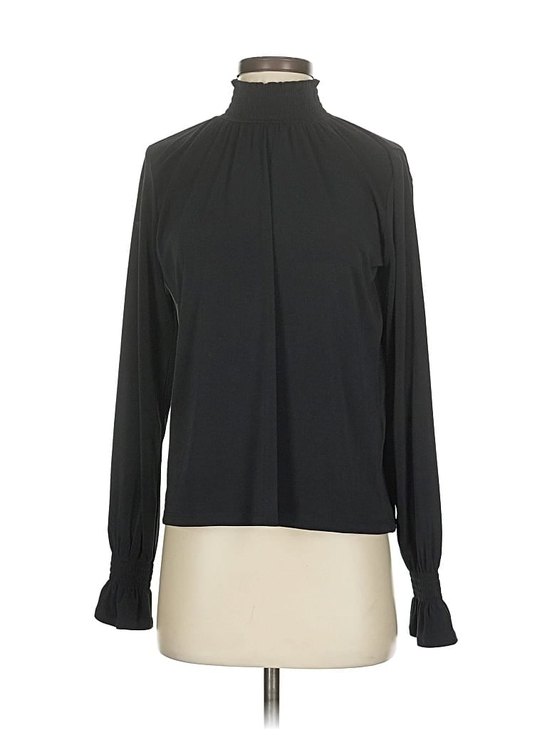 Pre-owned Banana Republic Factory Store Long Sleeve Blouse In Black