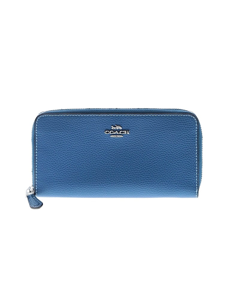 Pre-owned Coach Factory Leather Wallet In Blue
