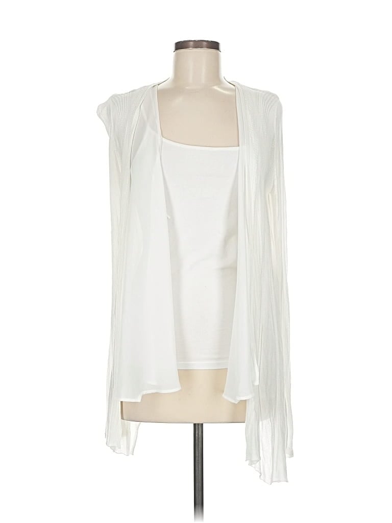 Pre-owned Simply Vera Vera Wang Cardigan Sweater In White