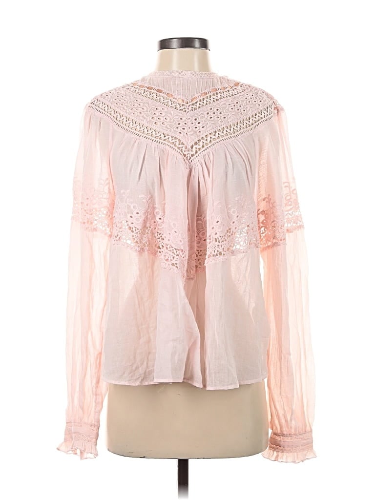 Pre-owned Free People Long Sleeve Blouse In Pink