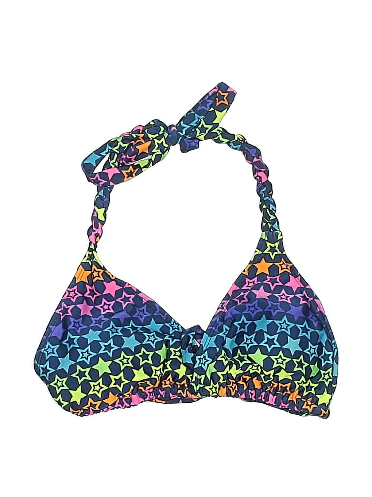 Pre-owned Ingear Swimsuit Top Blue Stars Pattern Swimwear