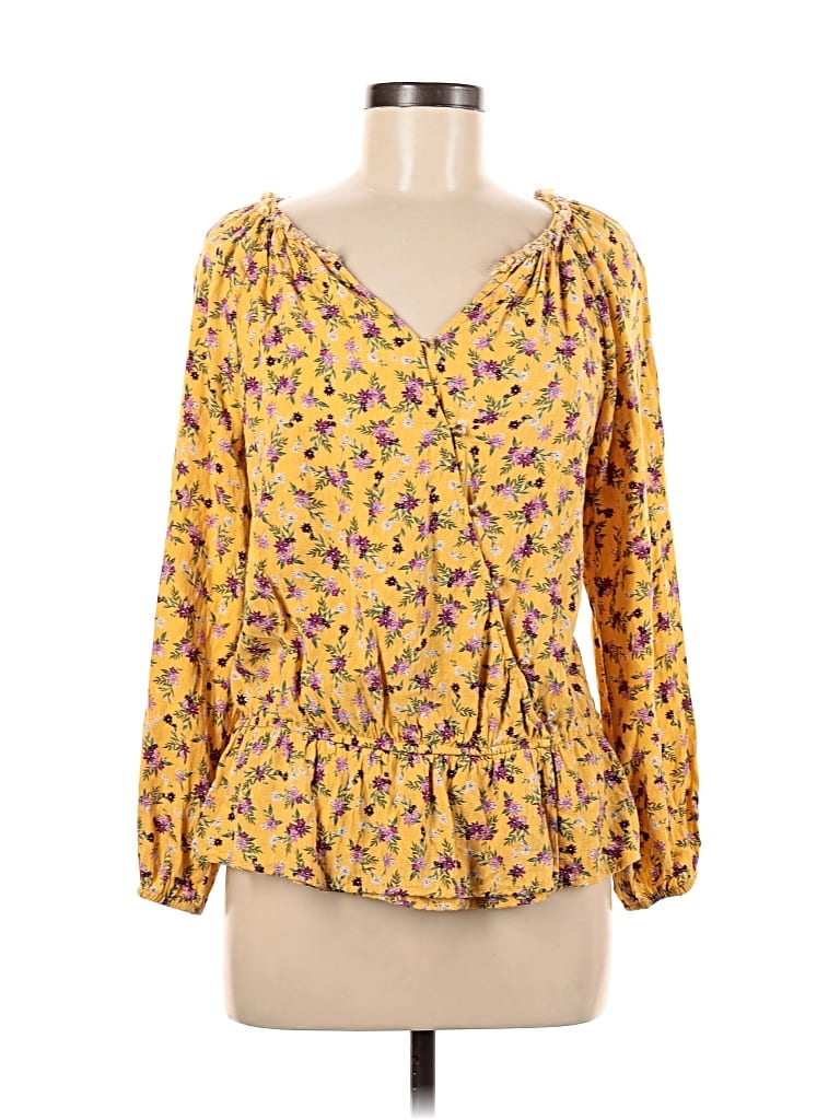 Pre-owned Democracy 3/4 Sleeve Blouse In Yellow